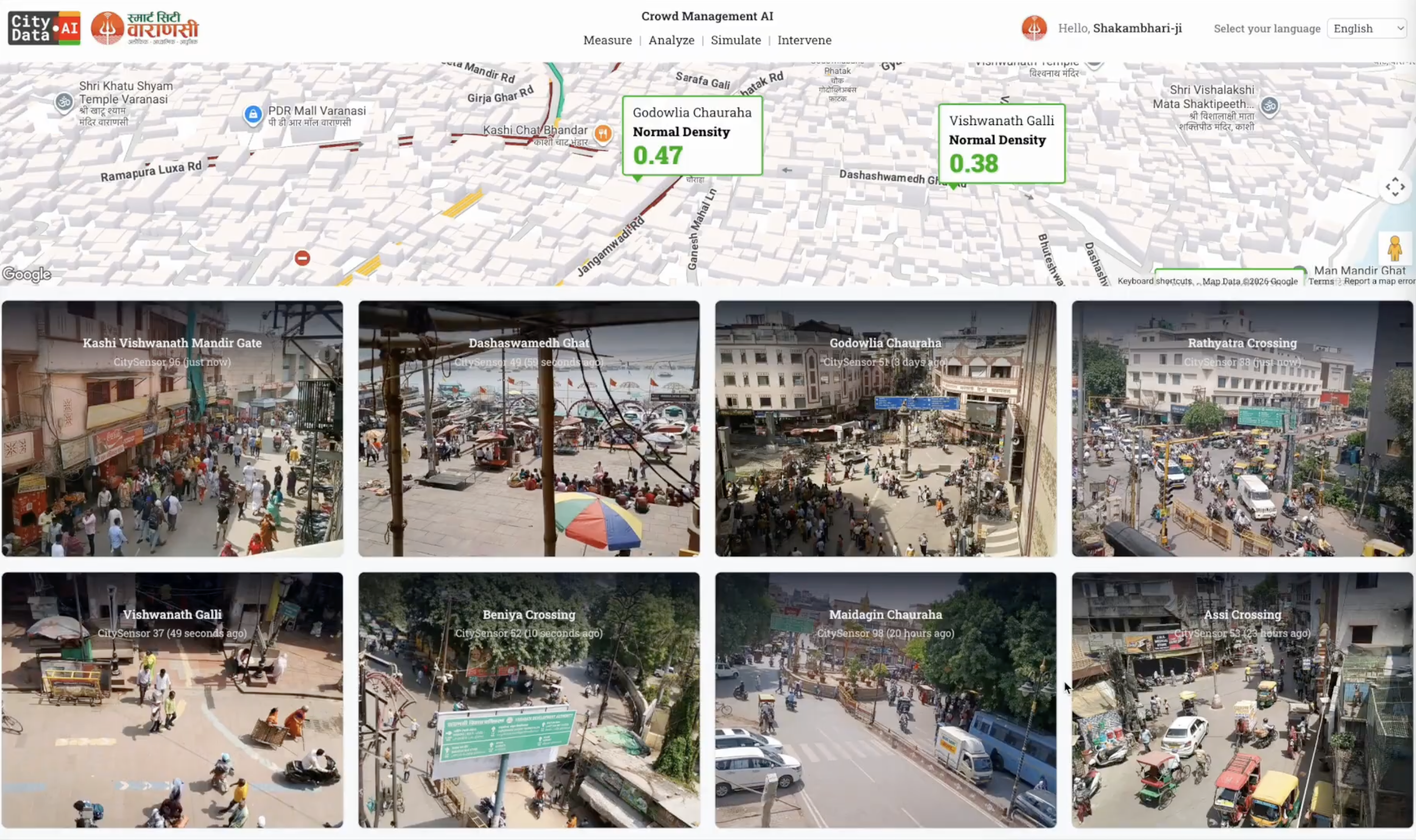 Real-time data dashboard in CitySensor
